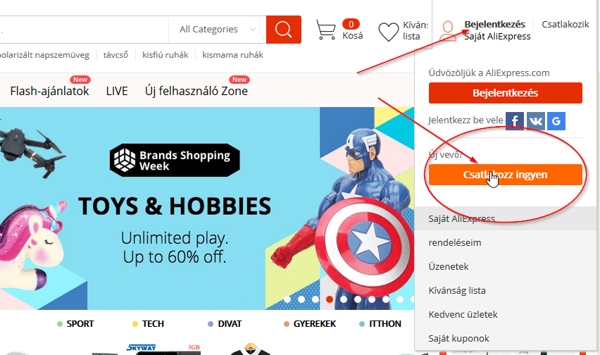 aliexpress magyarul belépés
